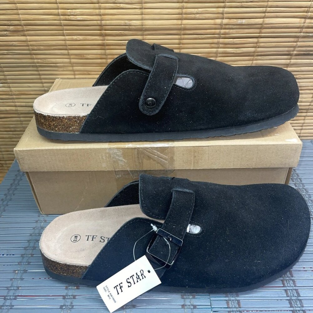 TF STAR Boston Clogs | Soft Footbed | Cow Suede Leather | Unisex Size M12